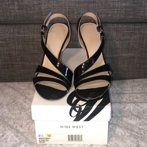 Nine West Black Patent Greenwich Heels, Size 8.5